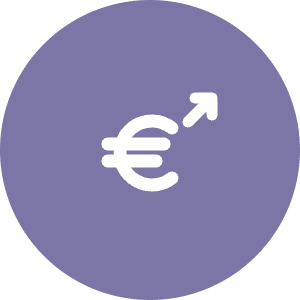 Symbol: Euro-Zeichen mit Aufwärtspfeil